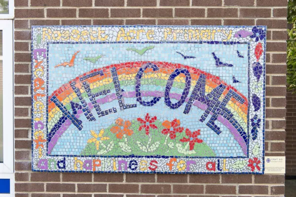 Welcome sign in mosaic