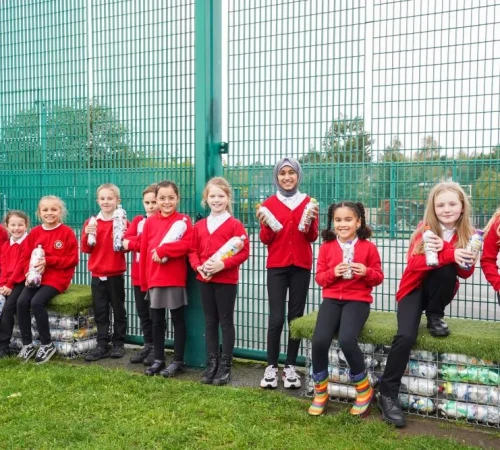Meadowfield - Green Team Eco-brick Benches - 2023