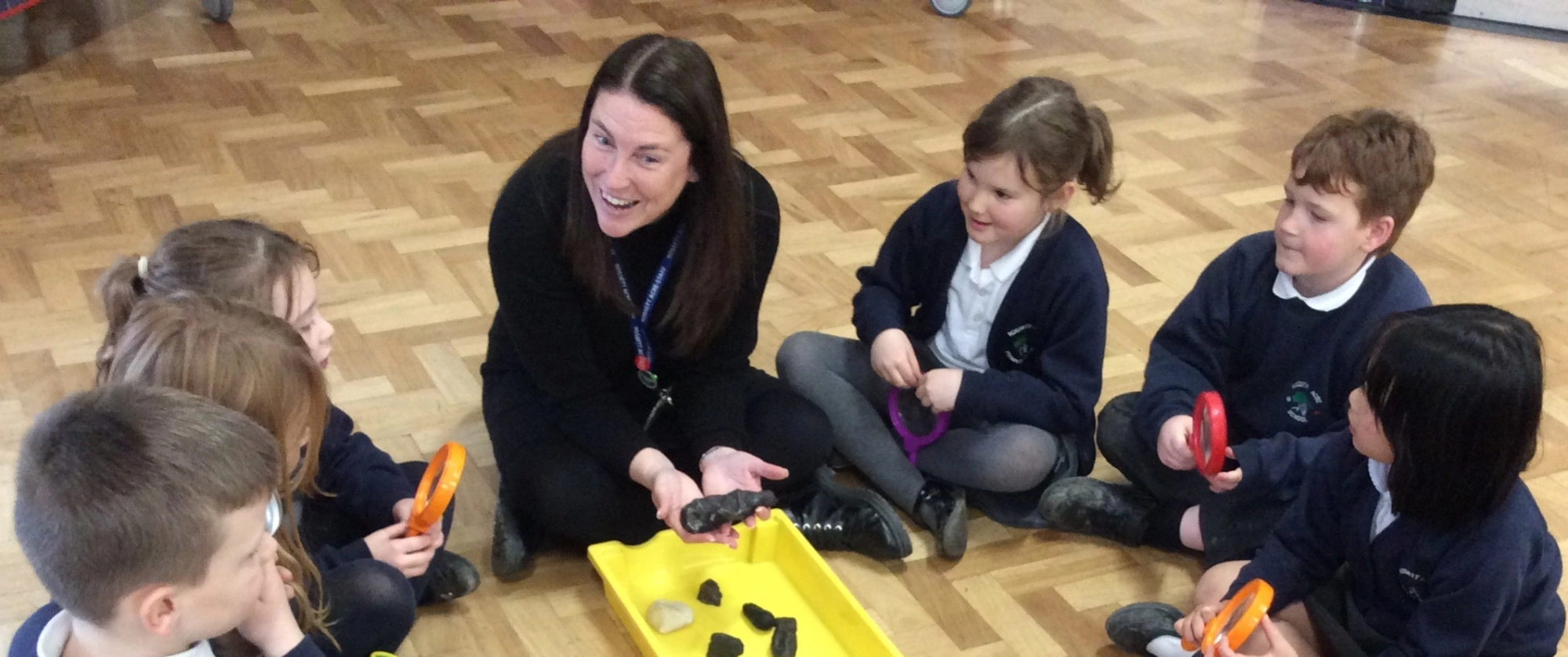 Kate Woodcock with pupils