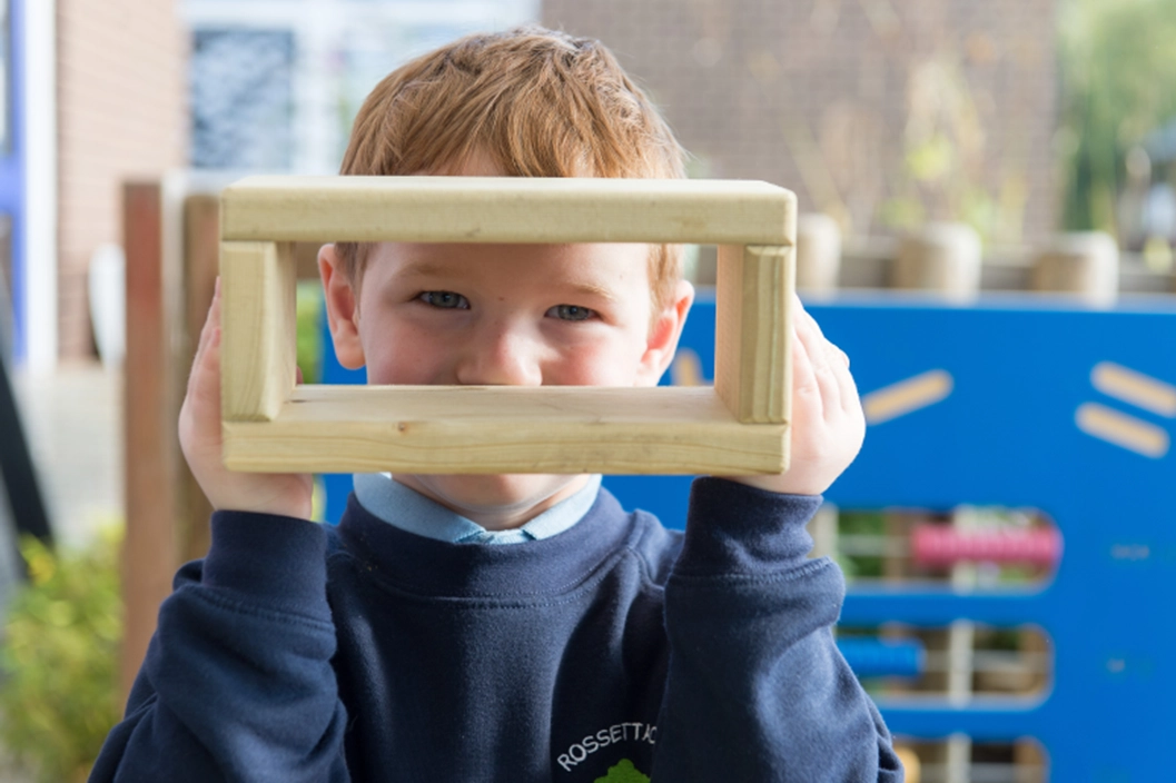Child with block